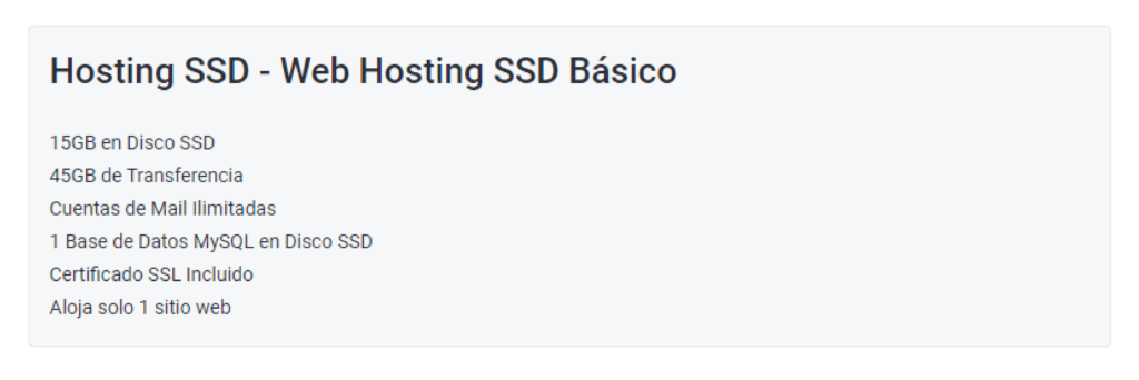 Hosting Web SSD Conectemos